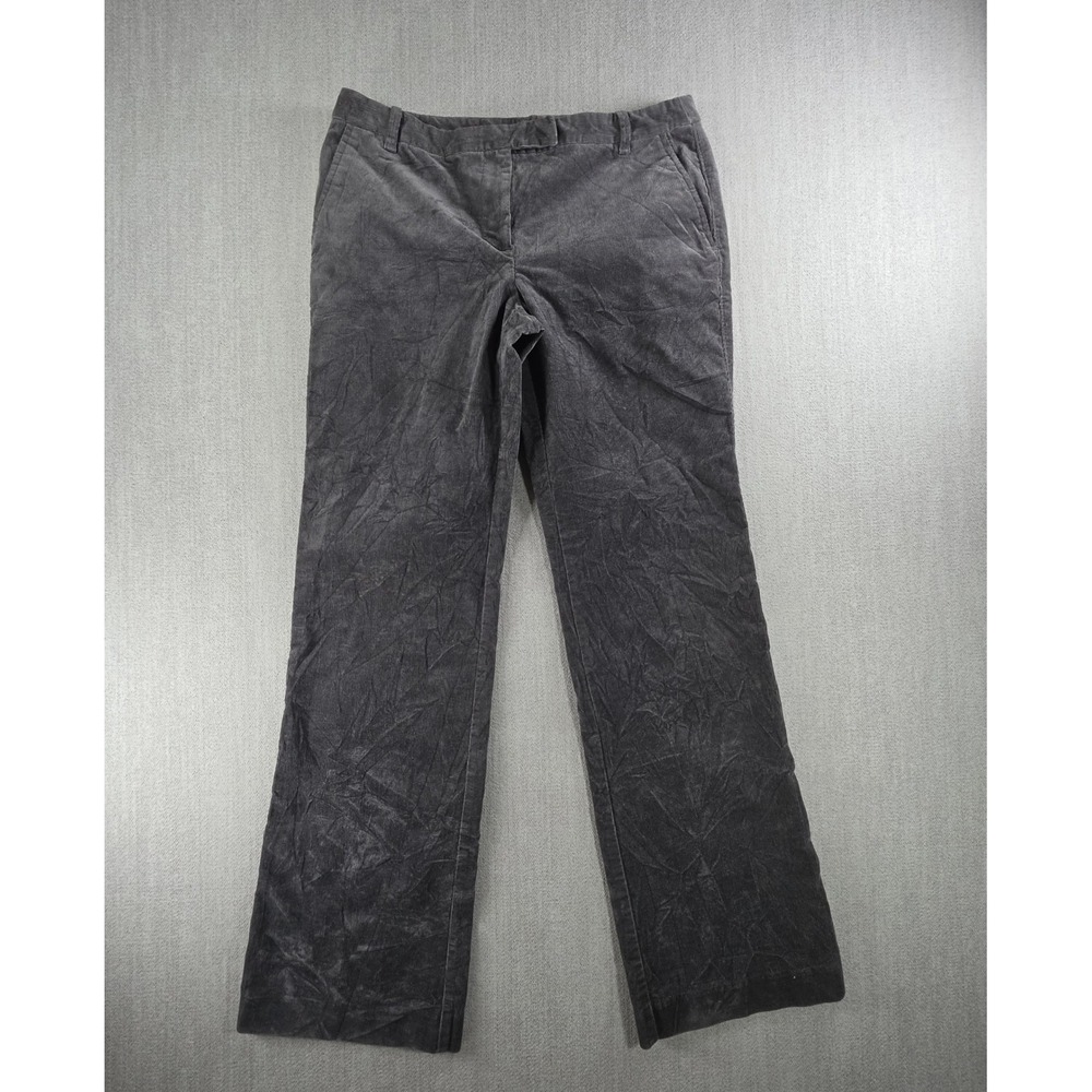 Ann Taylor Loft Marisa Pants Womens 4 Gray Corduroy Straight Leg Casual